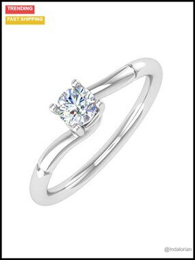 1/4 Carat Diamond Solitaire Engagement Ring Band in 10K Gold